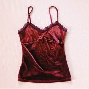 Velvet Maroon Lace Tank